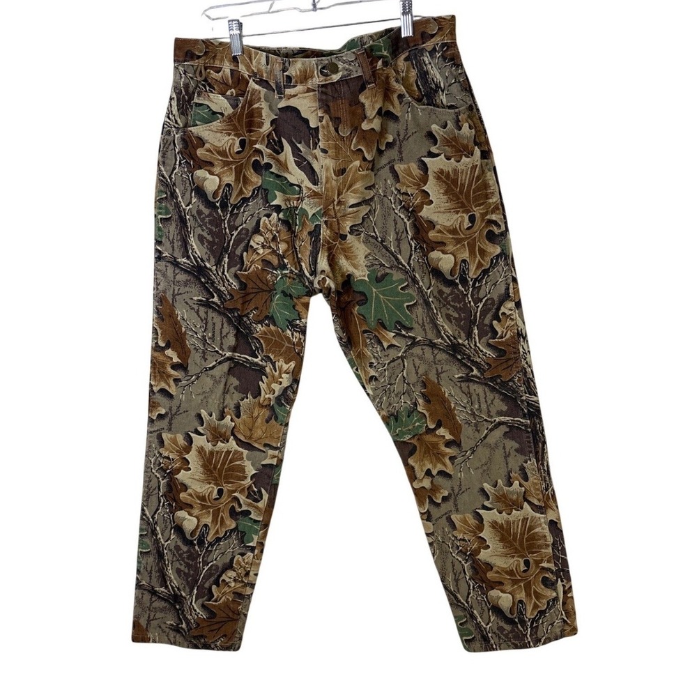 Wrangler Rugged Wear Mens 38x30 Camo Pants Advantage Timber Leaf Made in USA